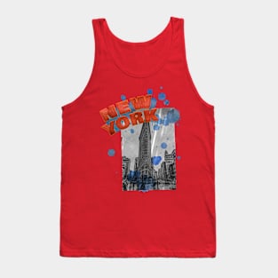 New York Drip - Red/Blue Tank Top